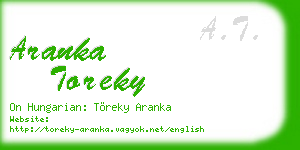 aranka toreky business card